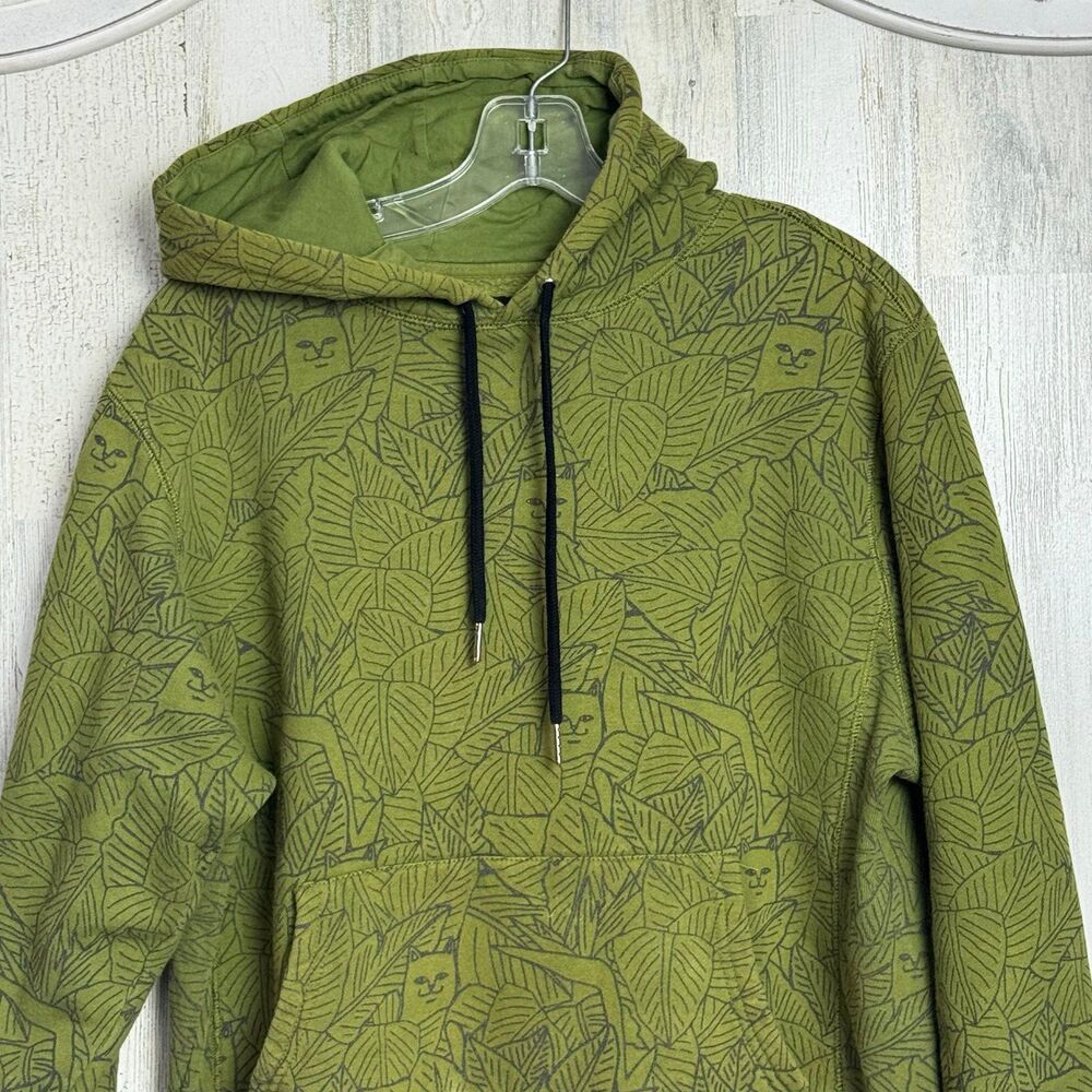 RIPNDIP Hoodie Cat Leaf Graphic Print Sweatshirt Mens small - Picture 5 of 10